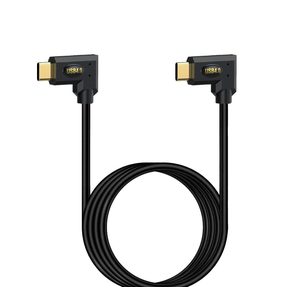 BUCIER BUCIER USB 4.0 Type C cable 2ft 40Gbps 240W 8K@60Hz Thunderbolt 4/3 left right angle — product photo