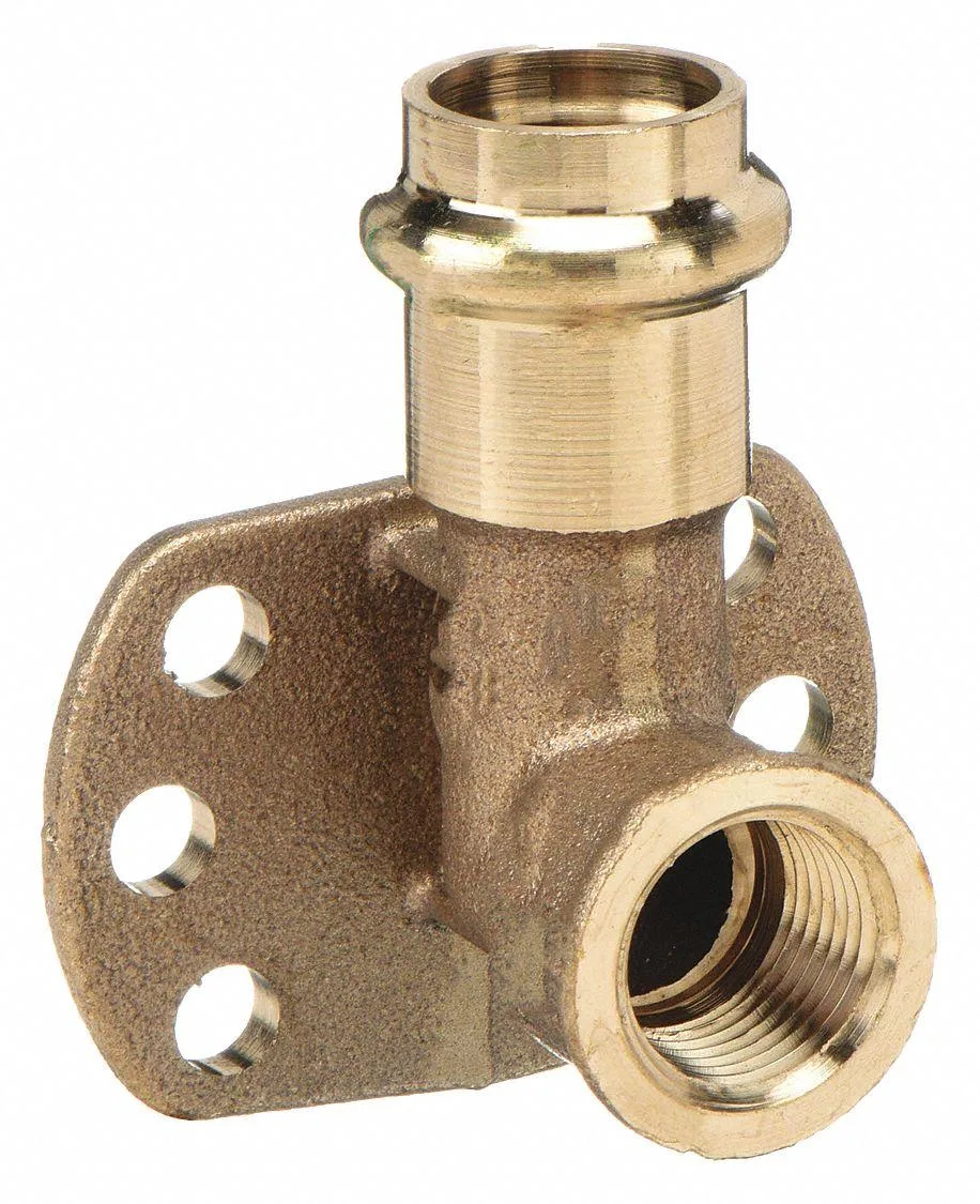 Bronze 90-degree drop-ear elbow press-to-threaded fitting