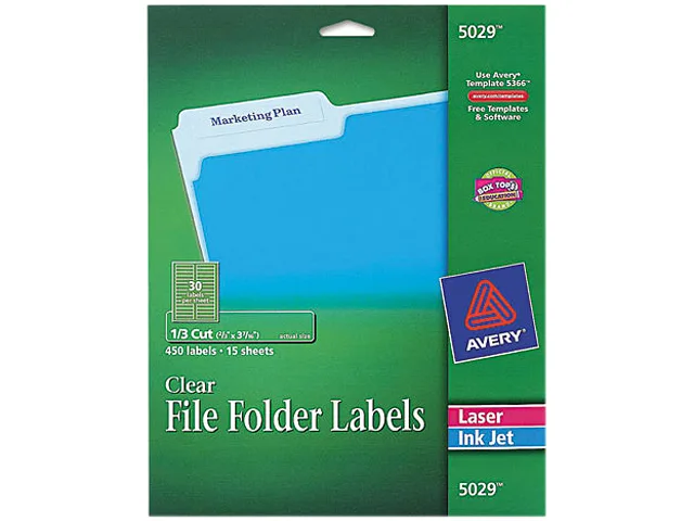 Avery Avery 5029 Clear Self-Adhesive Filing Labels 450 Pack — product photo