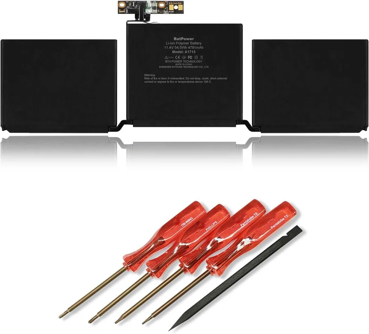 NShi NShi A1713 laptop battery 11.4V 54.5Wh for MacBook Pro 13.3 A1708 2016 2017 — product photo