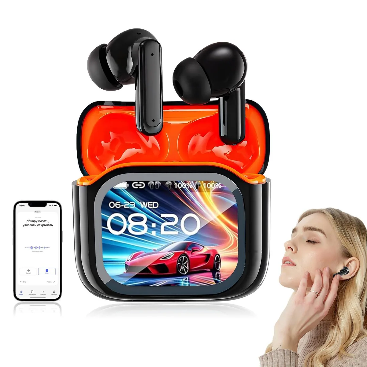  SuperTooth NE20 Earbuds 140-Language Translator Black — product photo