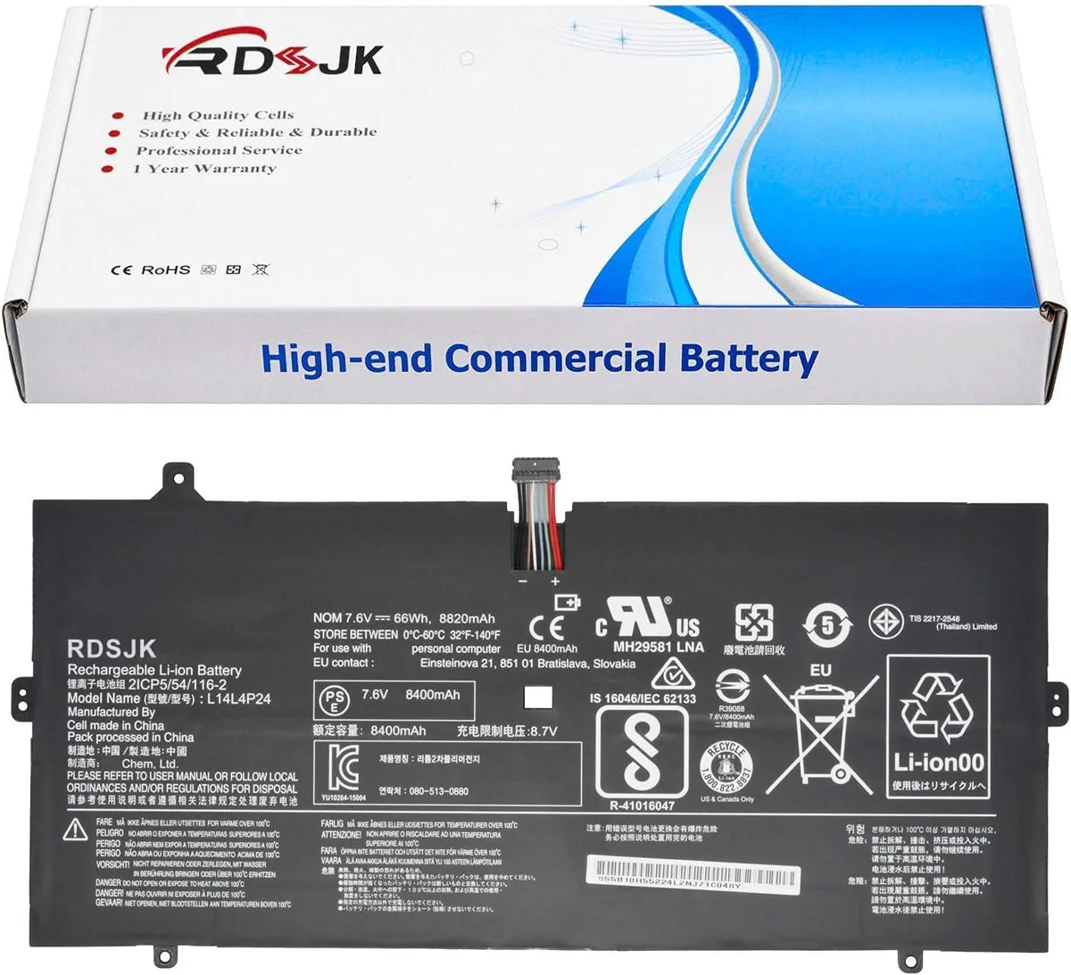 PISKEKAT PISKEKAT L14L4P24 L14M4P24 laptop battery 7.5V 66Wh for Lenovo Yoga 900 3 Pro 4 Pro — product photo