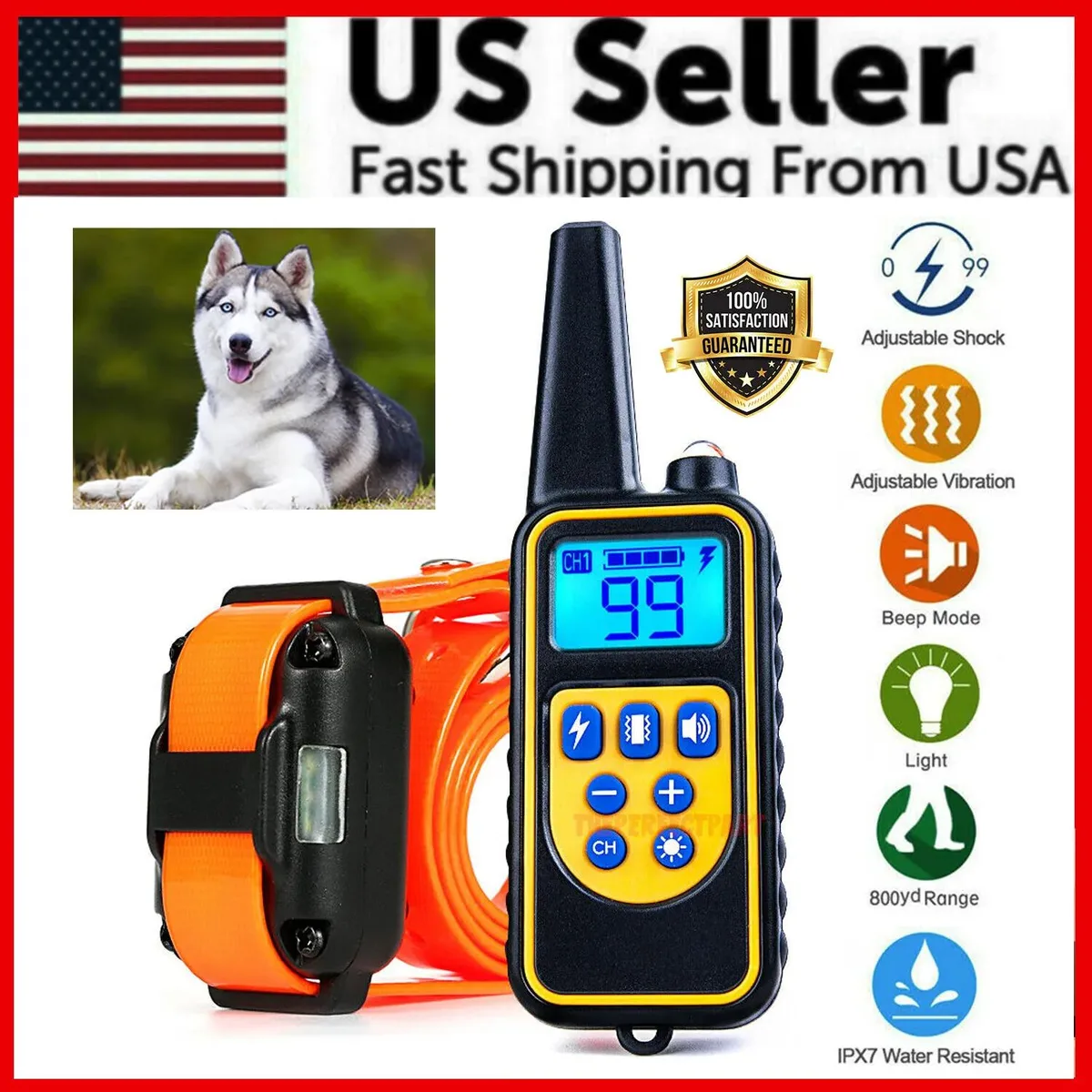 NShi NShi 2700 FT Remote Dog Training Collar IP67 Waterproof LCD Rechargeable — product photo