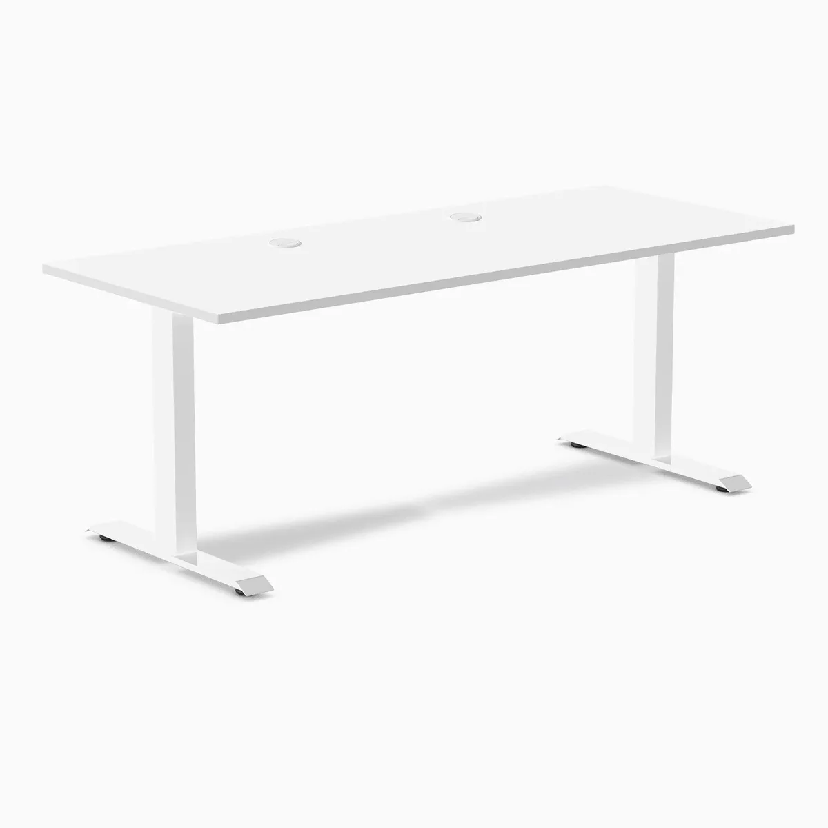 Desky Desky Zero Laminate Office Desk White 70.9 x 29.5 in with Grommets — product photo