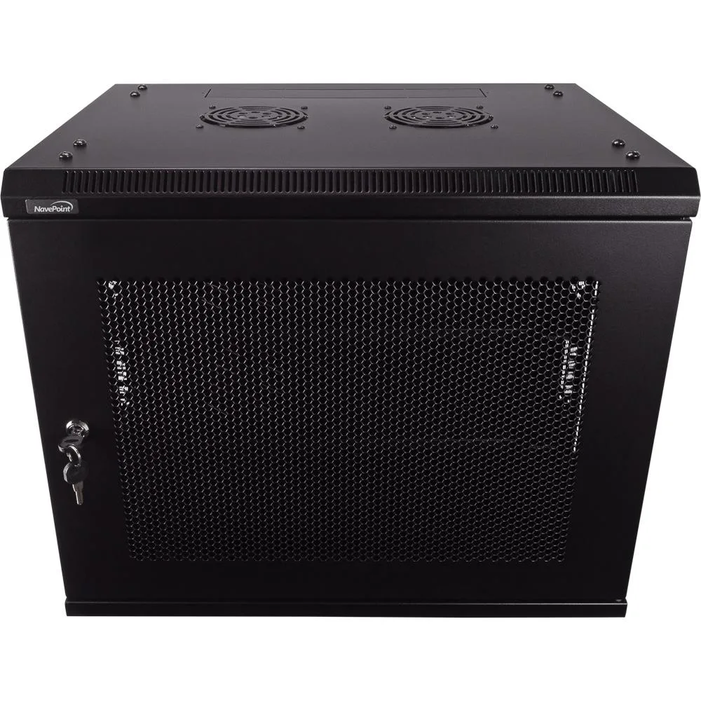 NavePoint NavePoint 9U Wallmount Server Rack 450mm Depth with Shelves, Fans — product photo