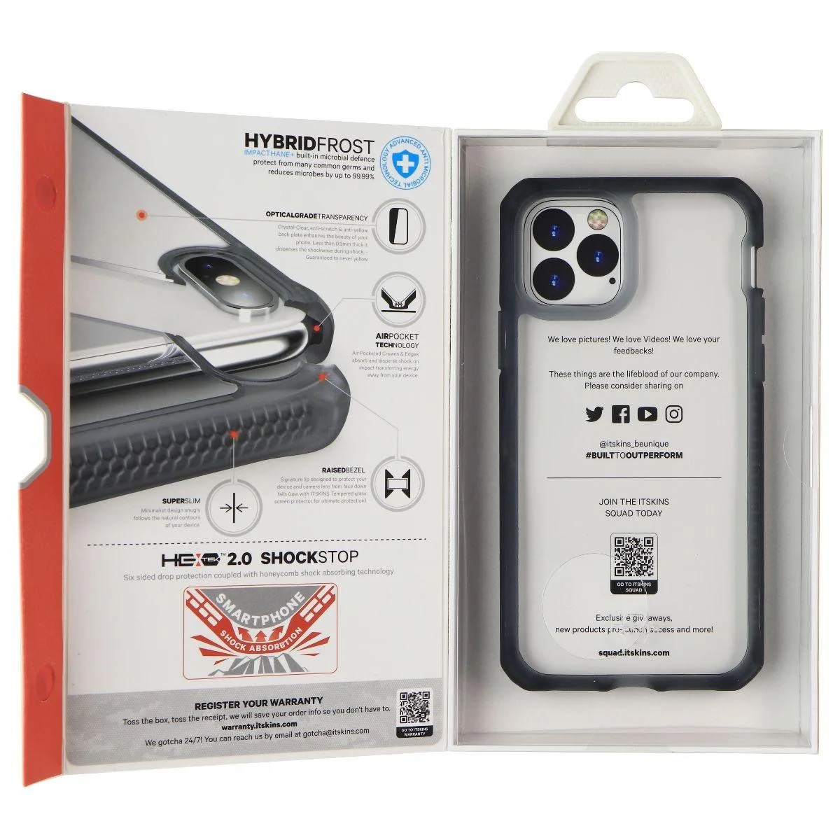 ITSKINS ITSKINS Hybrid Frost Case iPhone 11 Pro Black Transparent — product photo