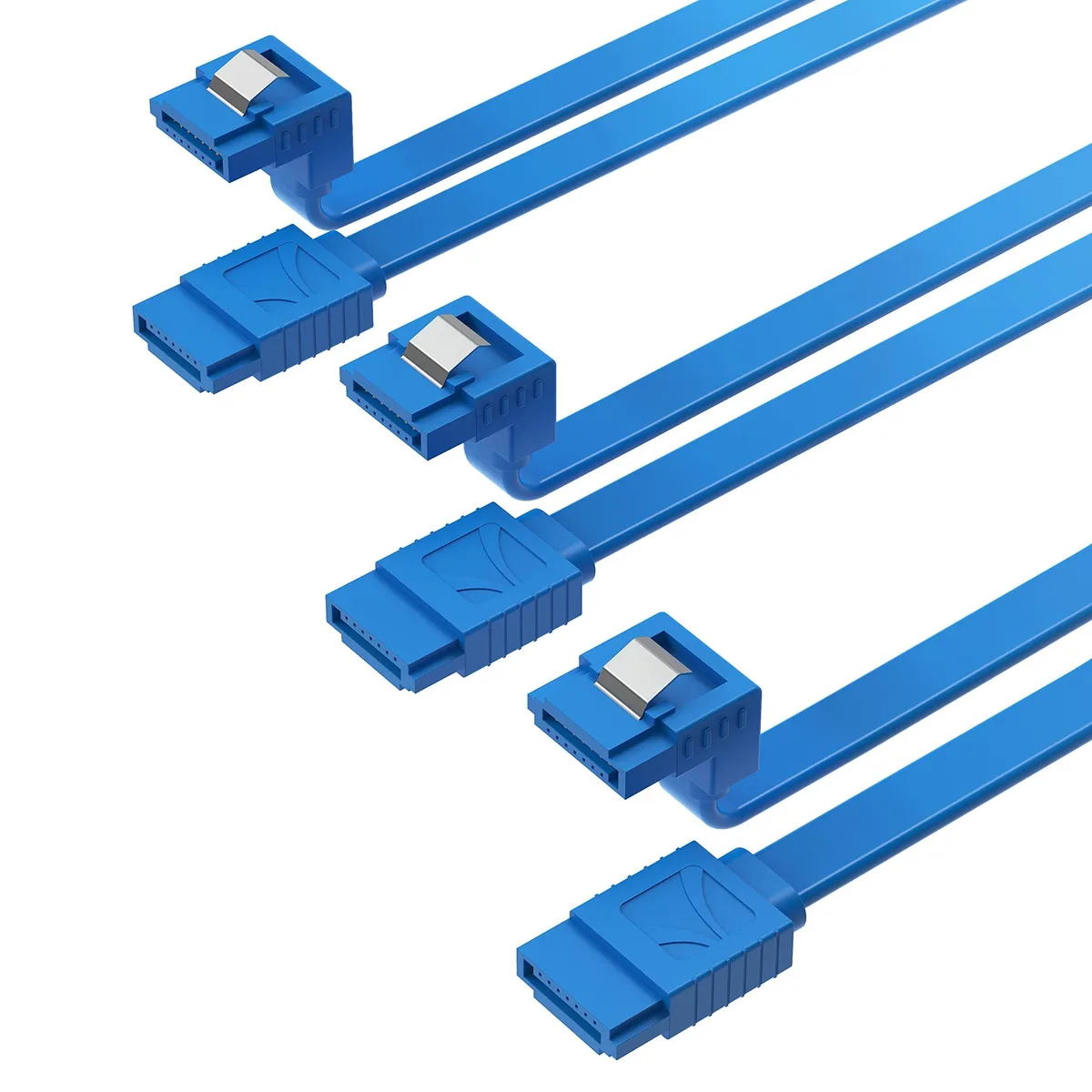  Sabrent CB-SRB3 SATA III 6Gbps Right-Angle Data Cable 3-Pack 20in Blue — product photo