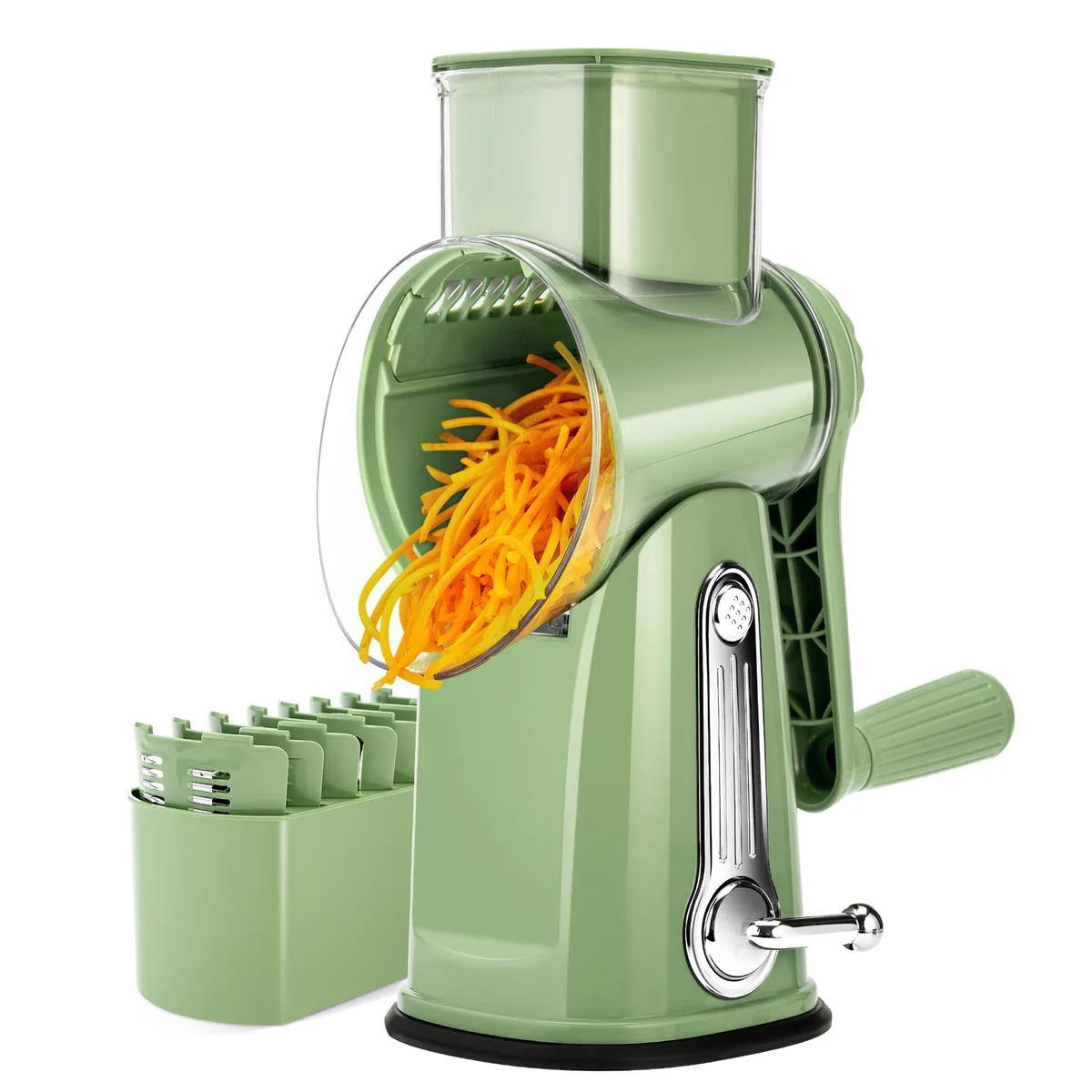 SUSTEAS Rotary Cheese Grater 5 Blades Green — product photo