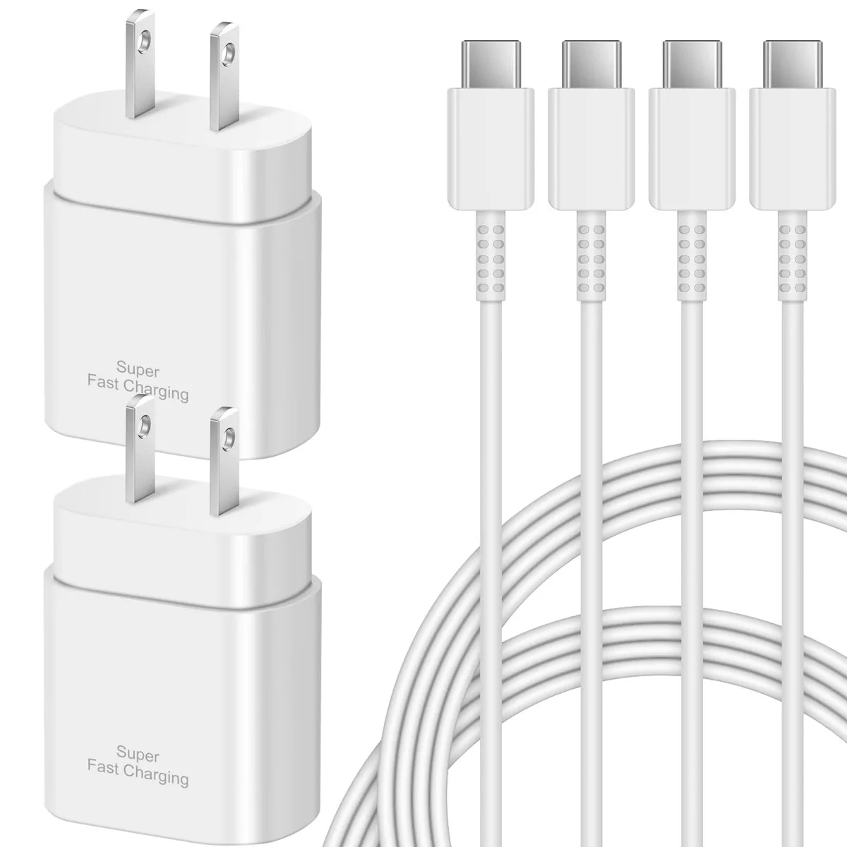 KEHIPI KEHIPI 25W USB-C Charger 2-Pack White 6ft Cable — product photo