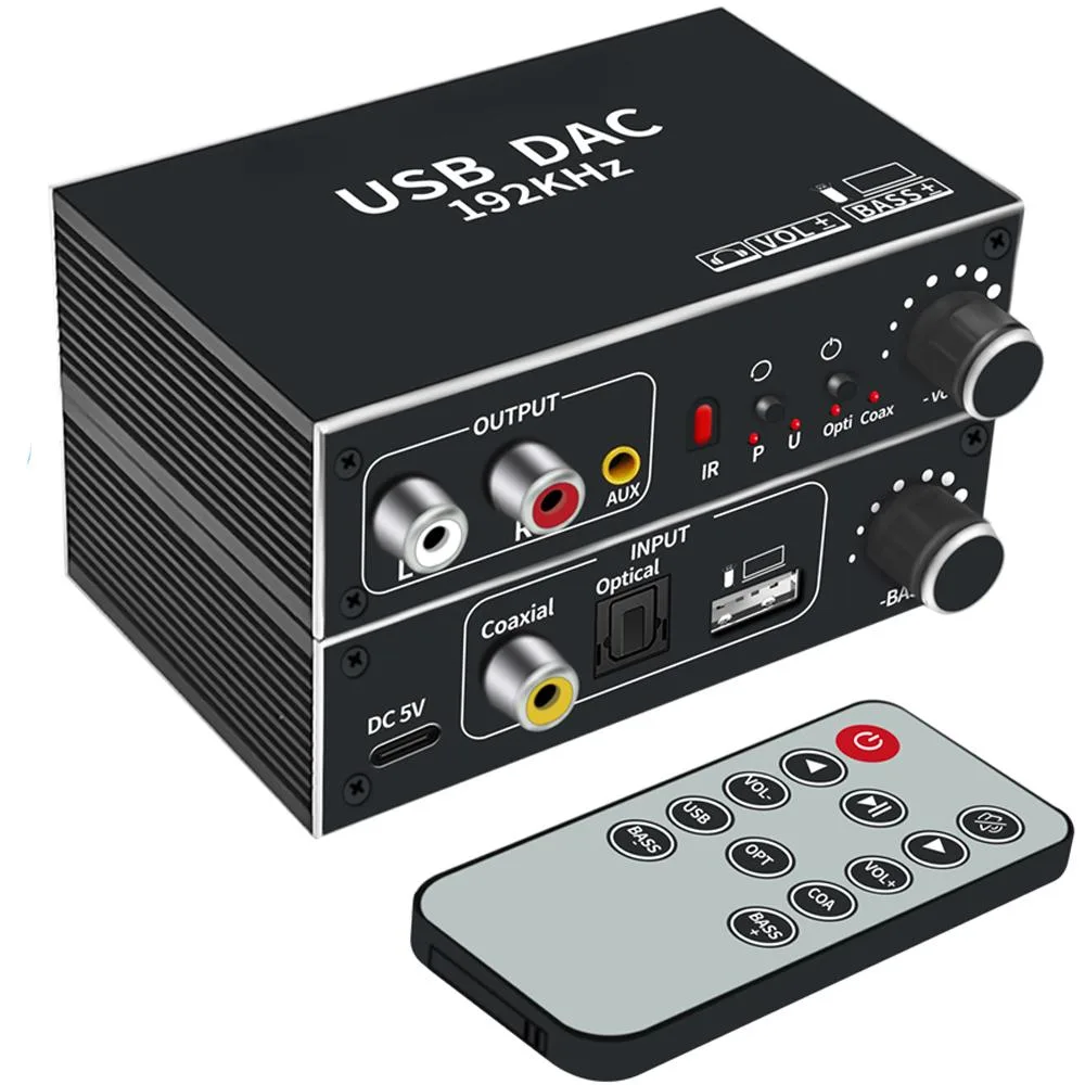 LUOM LUOM OZHL2 192kHz DAC volume control optical coaxial USB audio video converter — product photo