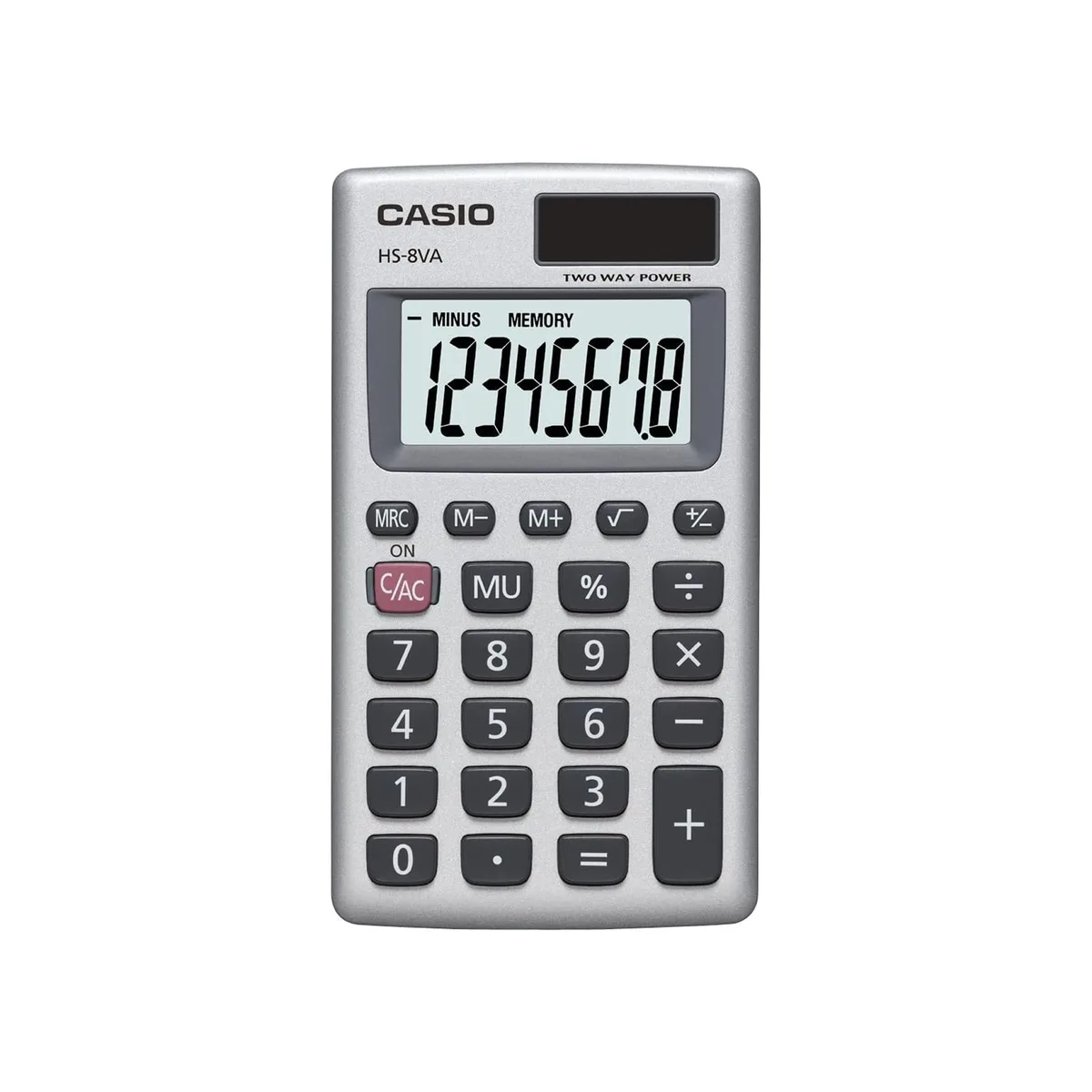 Ultra-compact calculator with 8-digit LCD display