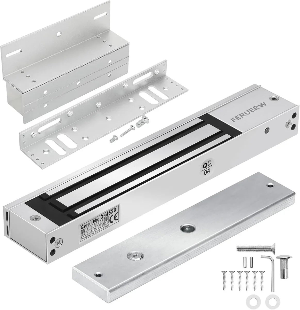 BFKK BFKK 600LBs/280KG Electromagnetic Lock OutSwinging Door 12V with Z and L Bracket — product photo