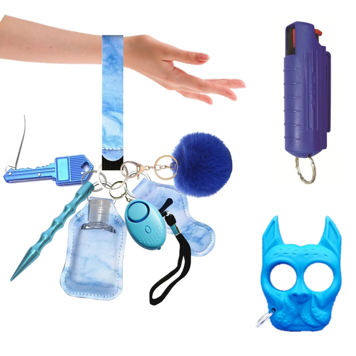 PUEZOKLY PUEZOKLY Self Defense Keychain Set Blue 10pcs — product photo