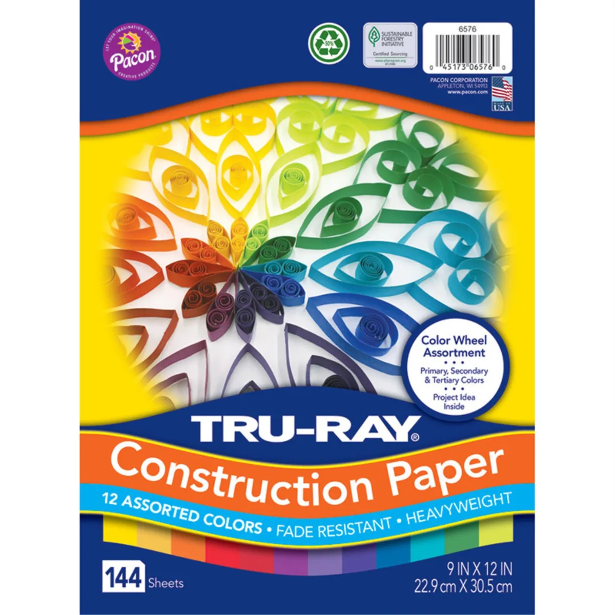 Dixon Dixon PAC6576 Construction Paper 12 Colors 144 Sheets — product photo