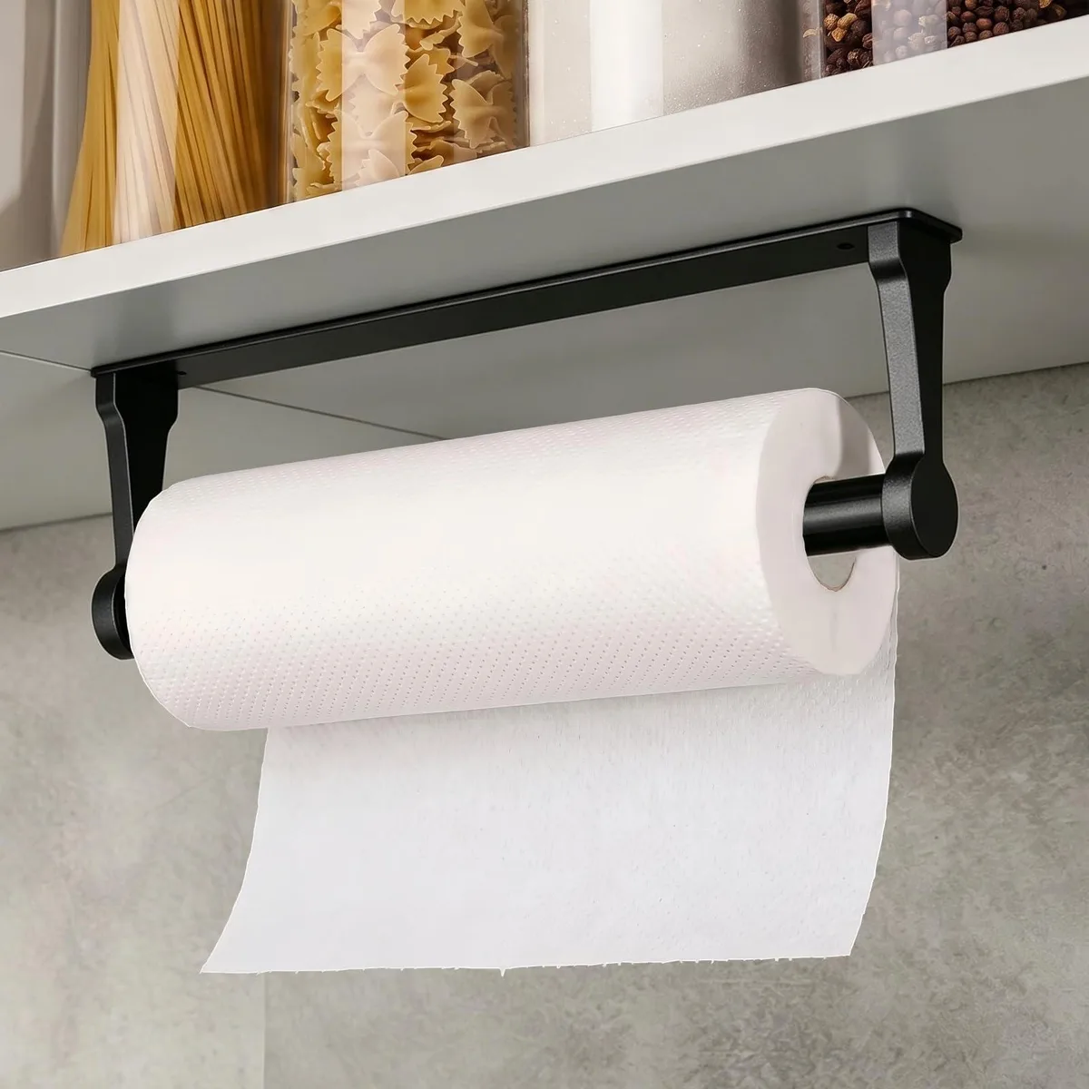 Paper Towel Holder Under Cabinet Matte Black — product photo