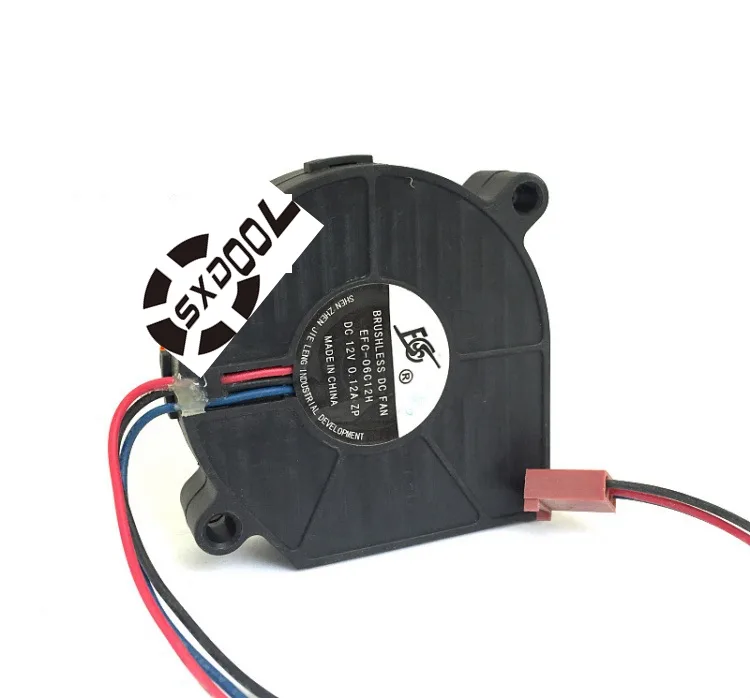 SXDOOL SXDOOL EFC-06C12H 60×60×15 mm 12 V 0.12 A double ball bearing 3-pin case fan — product photo