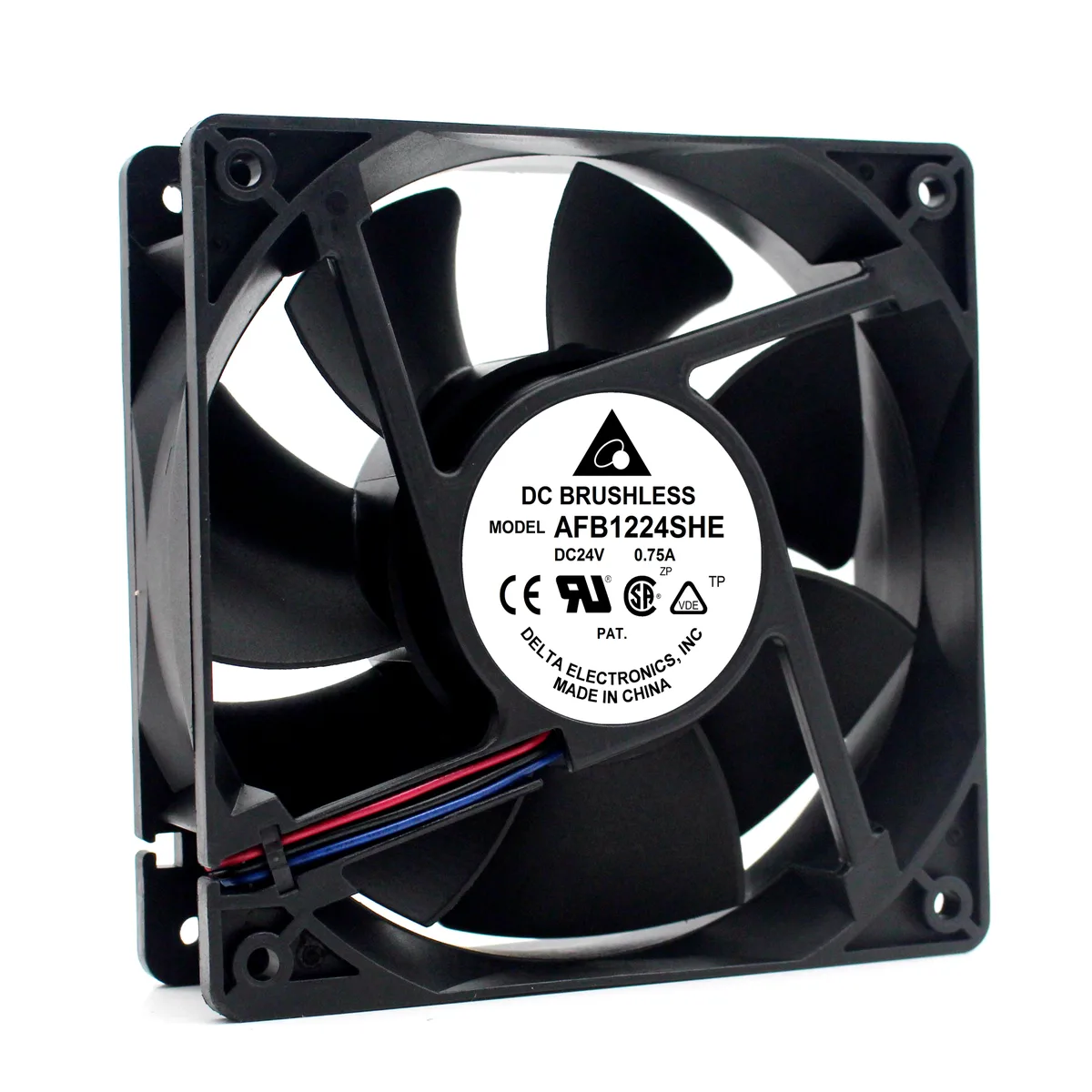 Fans Fans AFB1224HHESize 120×120×38mm 24V 0.45A 125CFM 2900RPM 44.5dB 3-wire alarm case fan — product photo