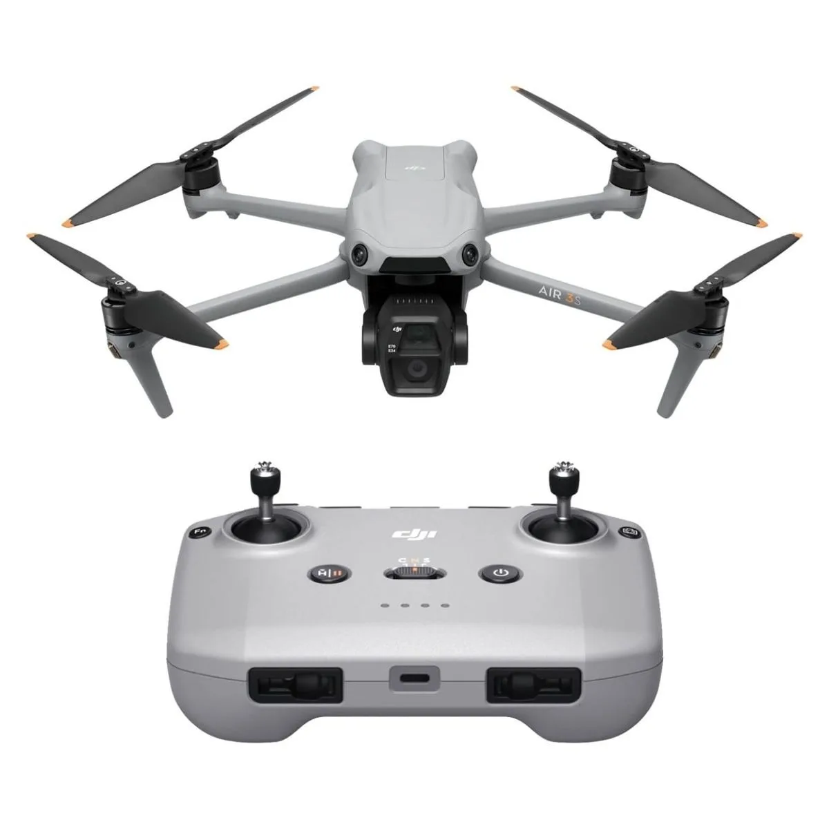 DJI DJI Air 3S dual-camera drone with RC-N3 controller — product photo