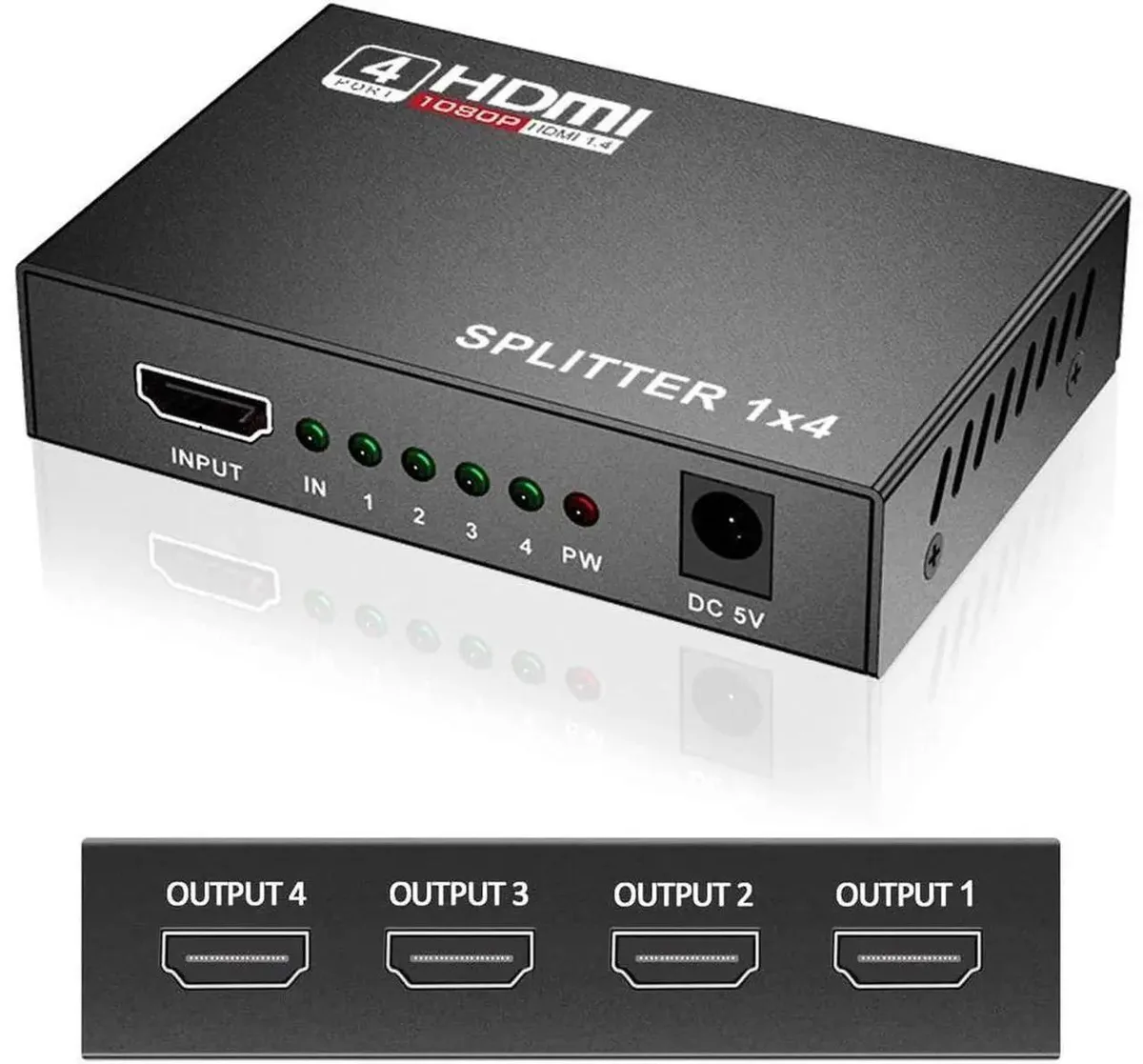 SMUGDESK SMUGDESK 1x4 HDMI Splitter 4K 1080P 3D Mirror — product photo
