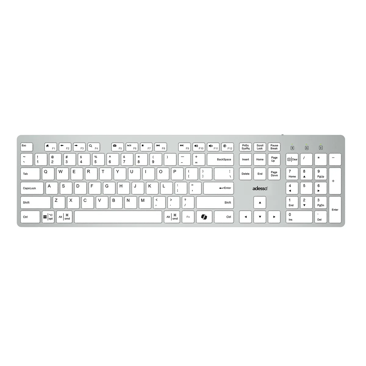 Adesso Adesso AKB-730UW Multi-OS Scissor Switch Keyboard with CoPilot Key White — product photo