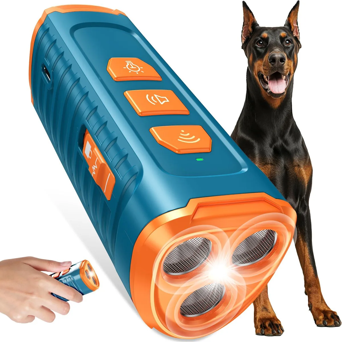 DNBeffulgent DNBeffulgent Ultrasonic Bark Deterrent Blue 50ft 5 Modes 2200mAh 30 Days — product photo