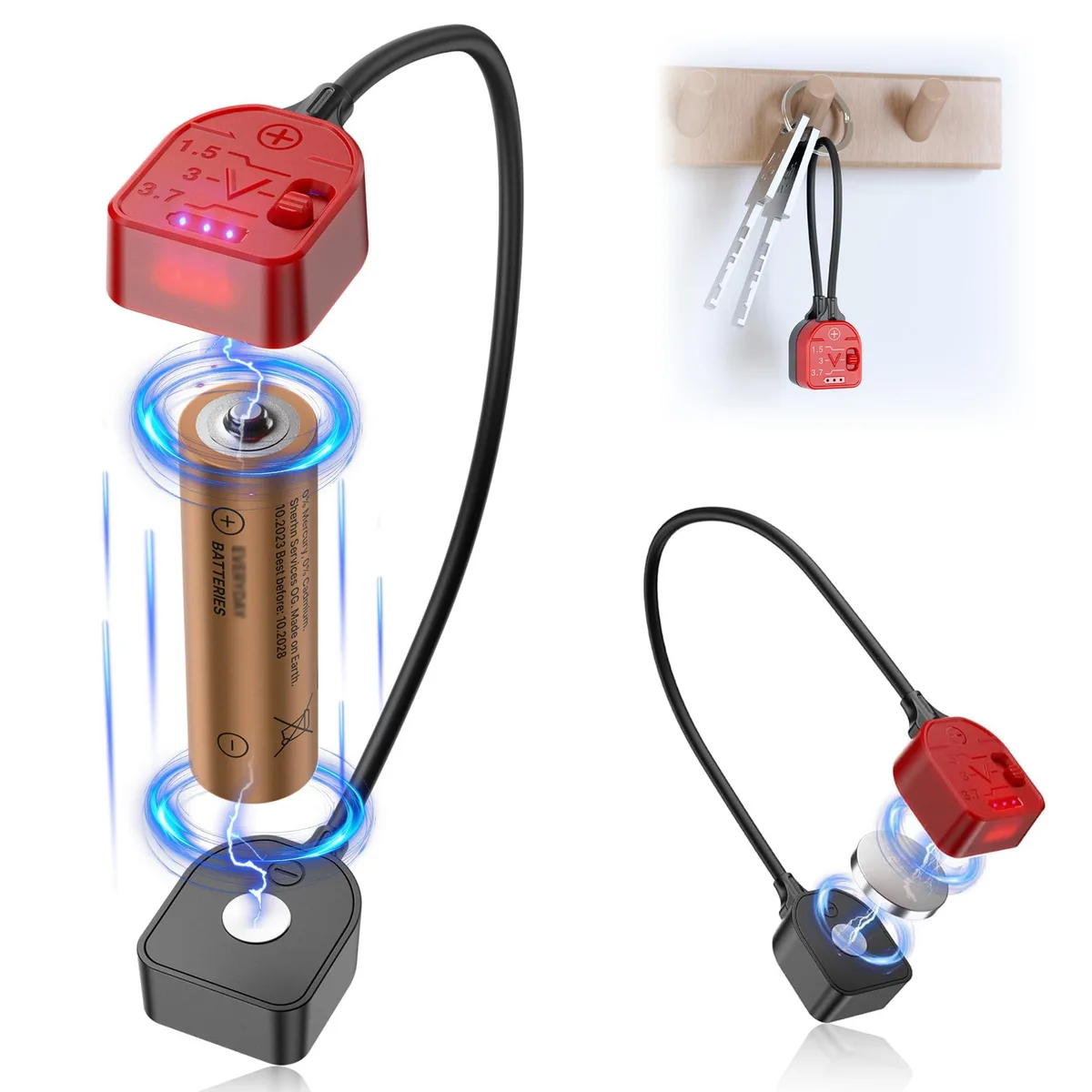 JJC Magnetic Battery Tester 1.5V 3V 3.7V — product photo