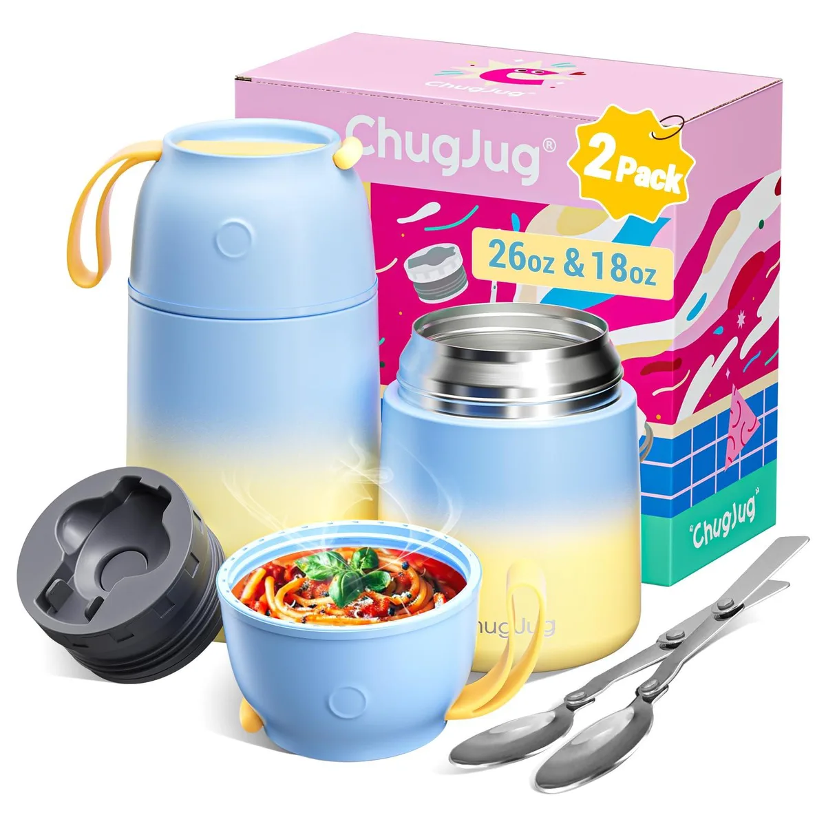 Brentwood MUG 2-Pack Thermo Pots 18oz & 26oz Blue — product photo