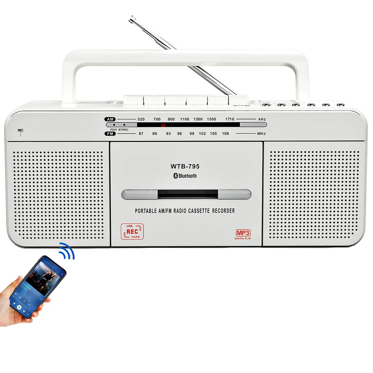  WISCENT WTB-795 Cassette Player Boombox Black — product photo