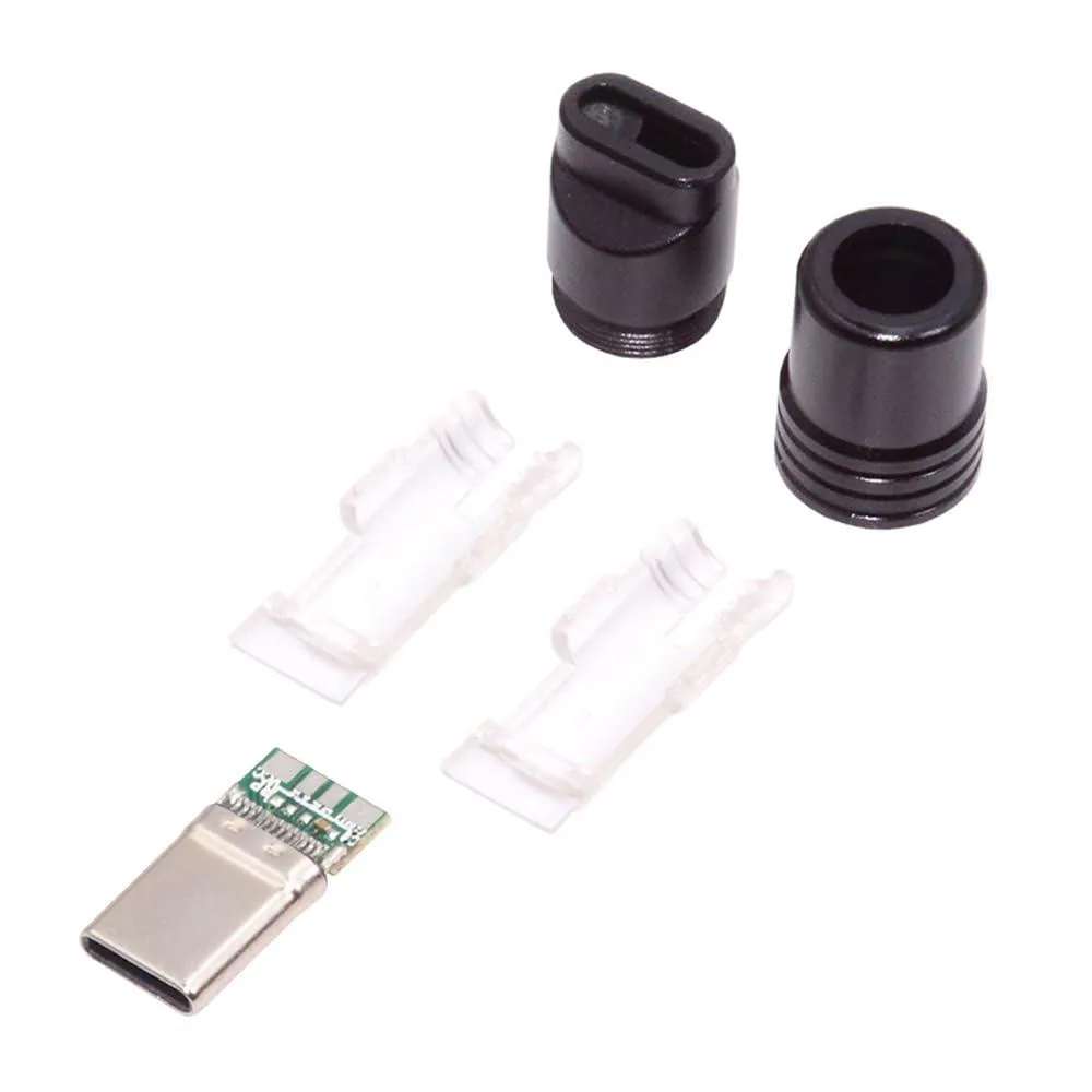 Fervit Fervit USB 3.1 Type-C Male Solder Connector Aluminum Shell Black 4.0-6.0mm — product photo