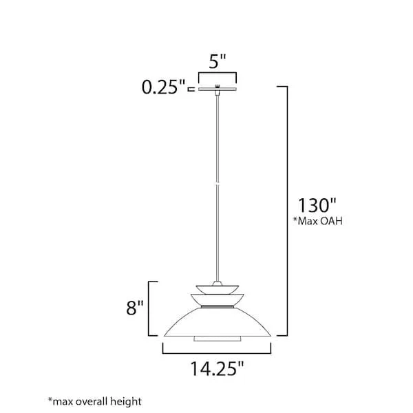 White metal spun pendant light 14.25 inch wide with opal glass shade