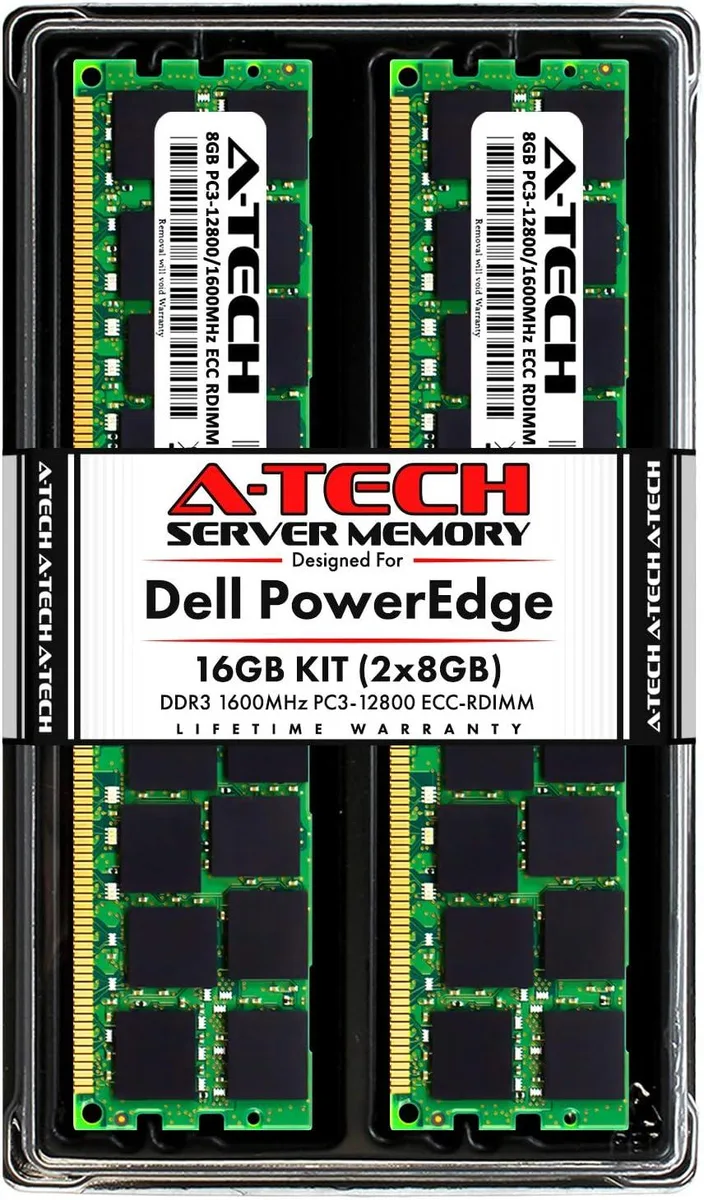 A-Tech A-Tech 16GB (2x8GB) DDR3 1600 ECC RDIMM 2Rx4 1.5V PowerEdge R320-R920 memory upgrade — product photo