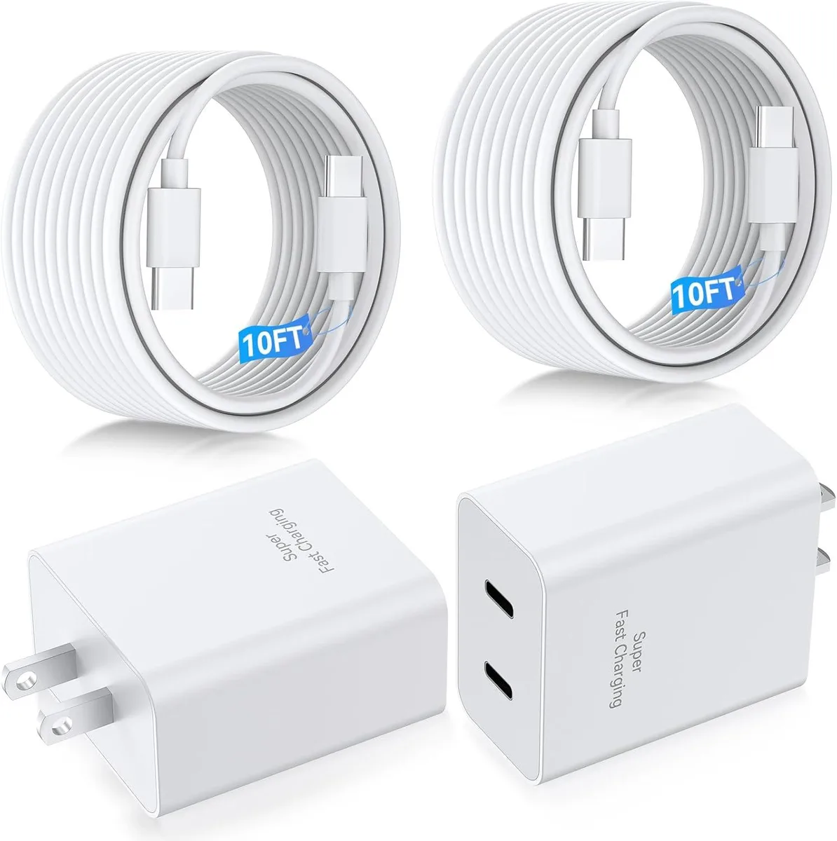 ONITOON ONITOON 45W Dual-Port USB-C Charger 2-Pack 10ft Cable — product photo