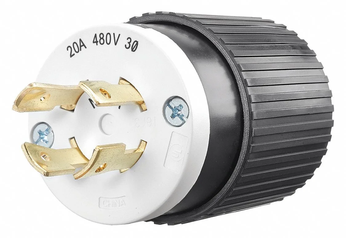 Bryant Bryant 71620 L16-20P Straight Blade Plug 480V 20A 5.0HP Black/White — product photo