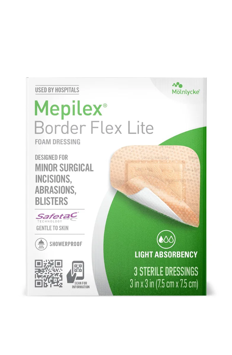  AUTO-VOX Mepilex Border Flex Lite 7.5 cm Dressings 3 Count — product photo