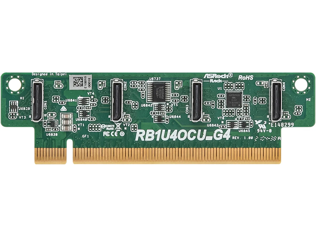 ASRock Rack ASRock Rack RB1U4OCU_G4 PCIe4.0 x16 to 4 OCulink server accessory — product photo