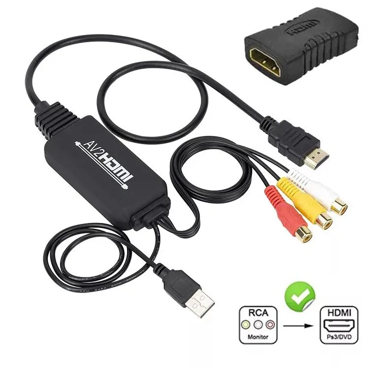 Jansicotek Jansicotek RCA to HDMI Audio Video Converter 1080P 60HZ 56 16 17 inch cables — product photo