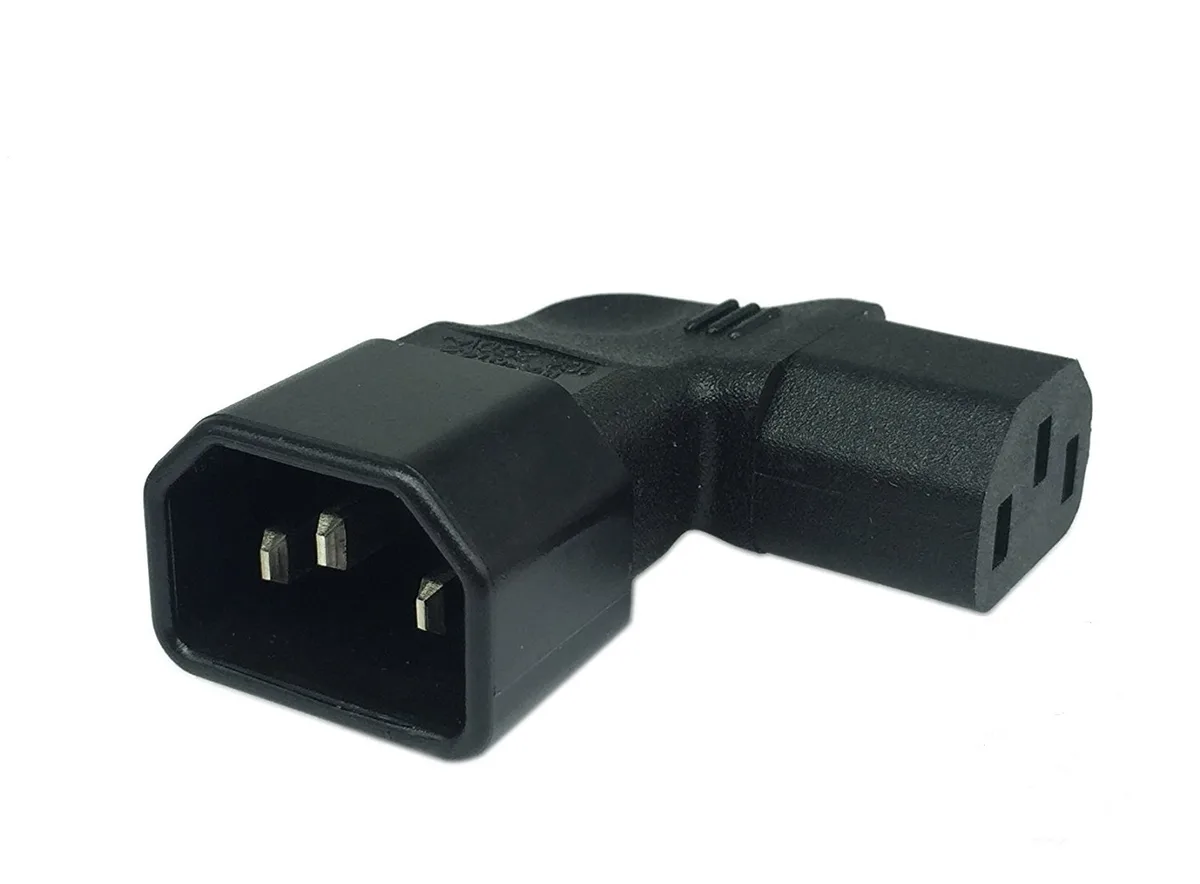 TeKit TeKit Right Angle C14 to C13 Power Adapter 90-Degree 10A 250V — product photo