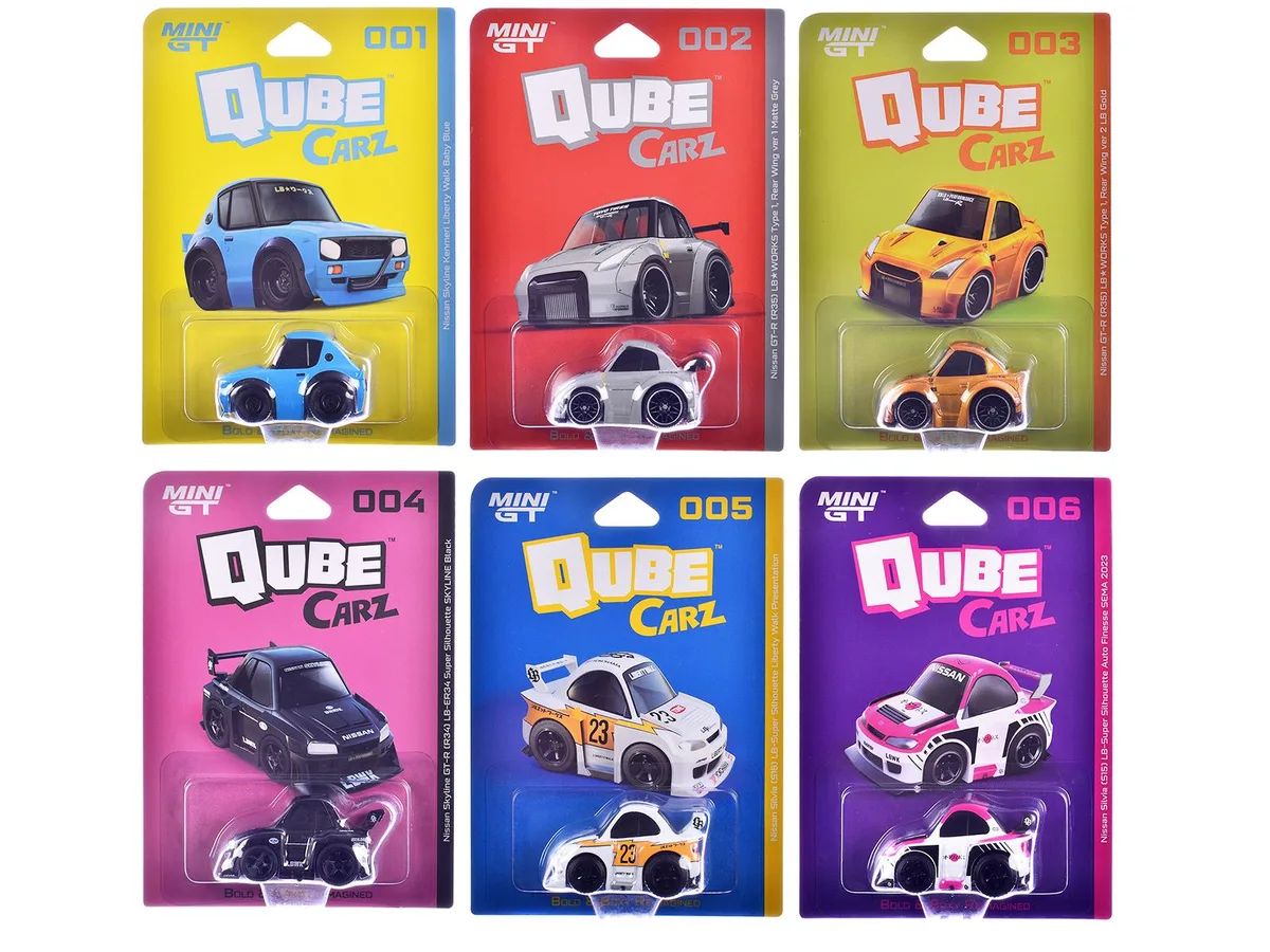 Mini GT Mini GT "QubeCarz" Series #1 6-Piece 1/64 Diecast Set — product photo