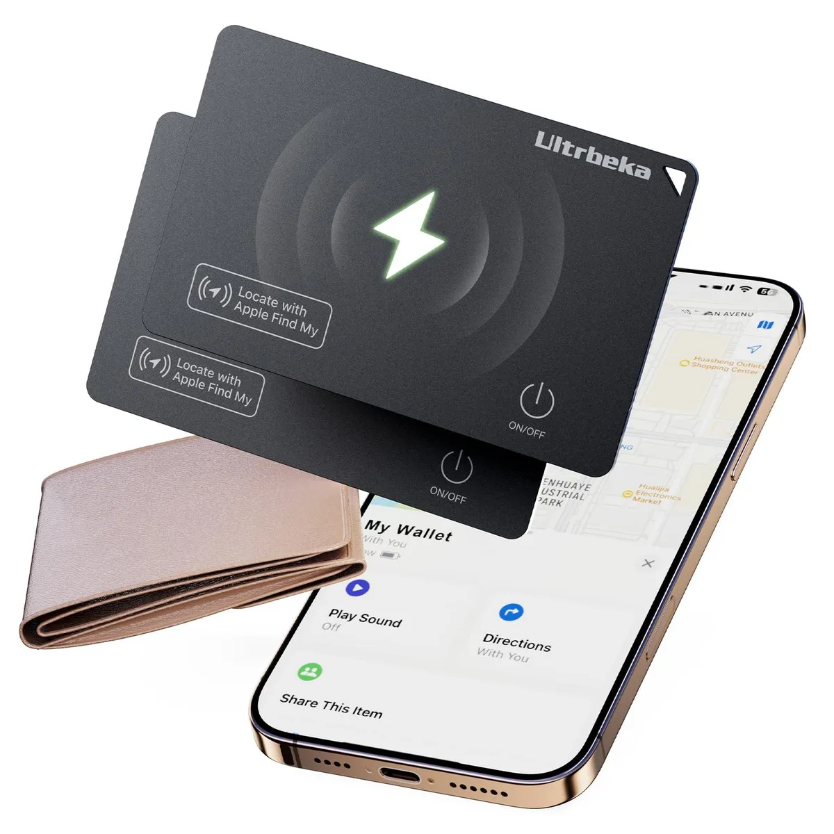Ultrbeka Ultr card Slim Tracker 2-pack .094in Apple Find My — product photo