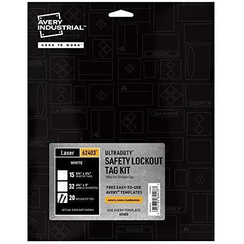 Avery Avery 62403 UltraDuty lockout tag kit makes 15 tags — product photo
