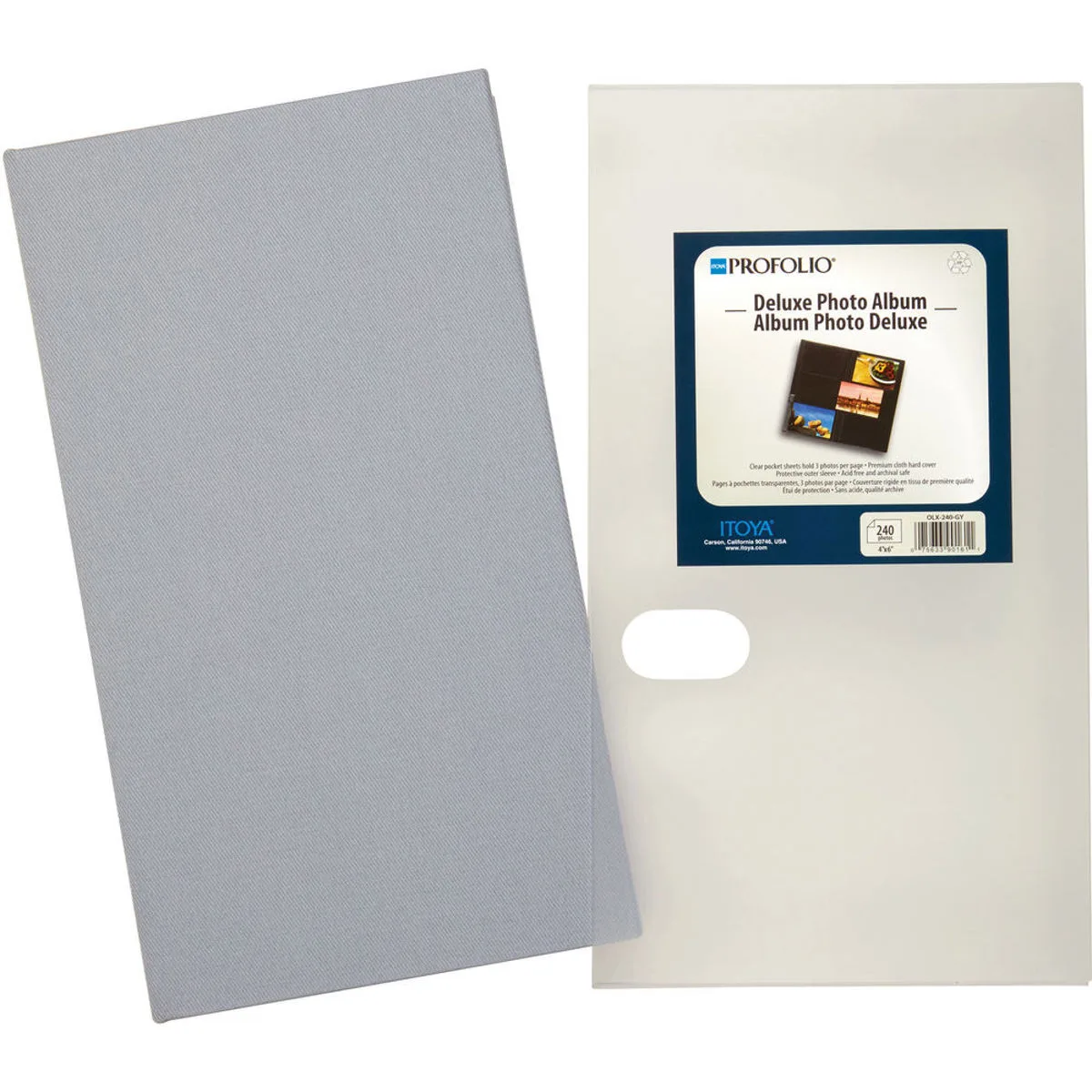 Itoya Of America, Ltd Itoya Of America, Ltd Profolio Deluxe Photo Album 240 4x6" 3-Up Gray — product photo