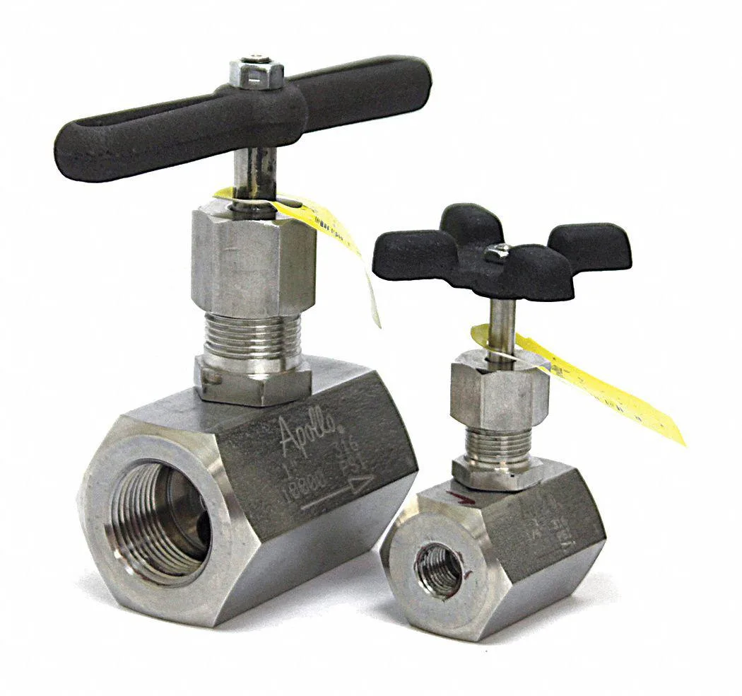 Stainless steel globe valve with cross handle and FNPT ends