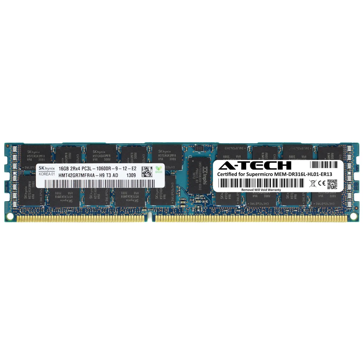 A-Tech A-Tech 16GB DDR3L 1333MHz ECC Registered RDIMM 2Rx4 1.35V Server Memory — product photo