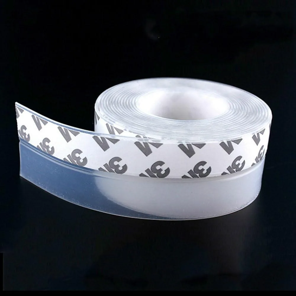 Transparent silicone weather stripping tape roll 35mm wide 5m long matte finish