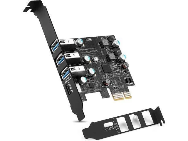Manw Manw PCI-E to USB 3.0 Type C + 3 Type A Expansion Card 4-Port Low Profile Bracket — product photo