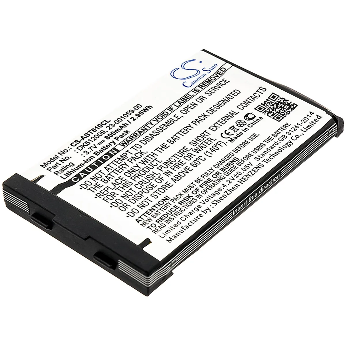 Cameron &amp; Co Cameron &amp; Co DS-CS-AST610CL 3.7V 0.8Ah Li-ion battery black — product photo