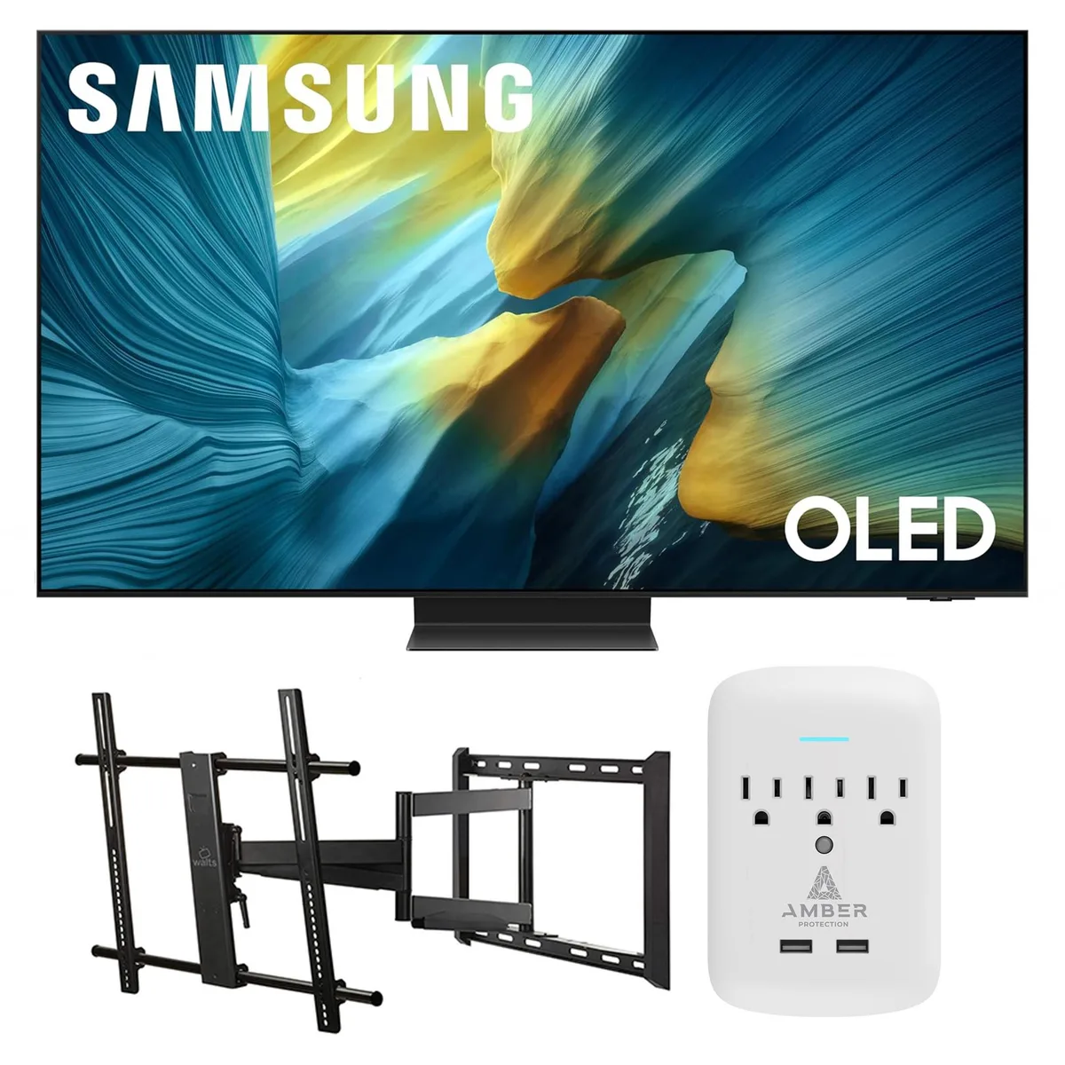 SAMSUNG SAMSUNG QN65S95FAFXZA 65" OLED 4K 120Hz Smart TV with Walts Full Motion Mount 43-90 — product photo