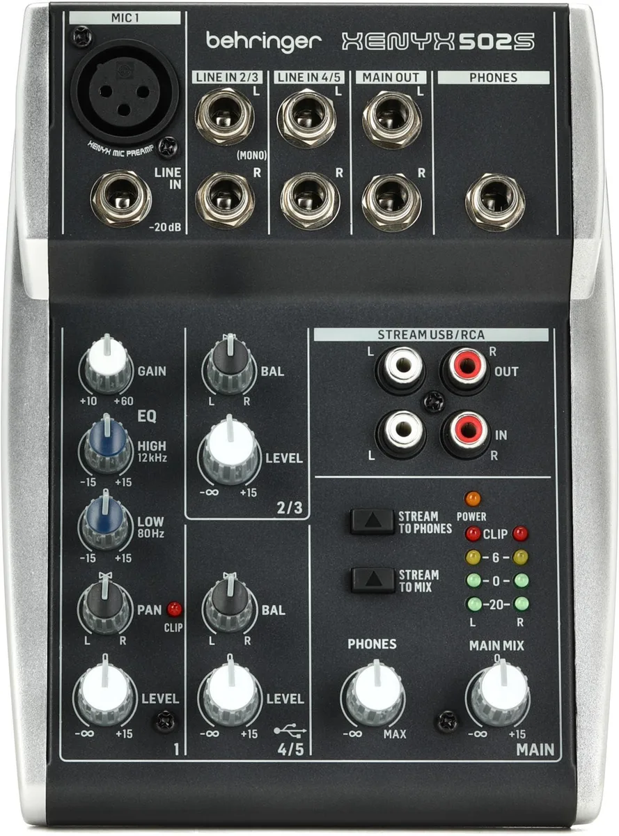  Behringer XENYX 502S Premium Analog 5-Input Mixer USB — product photo