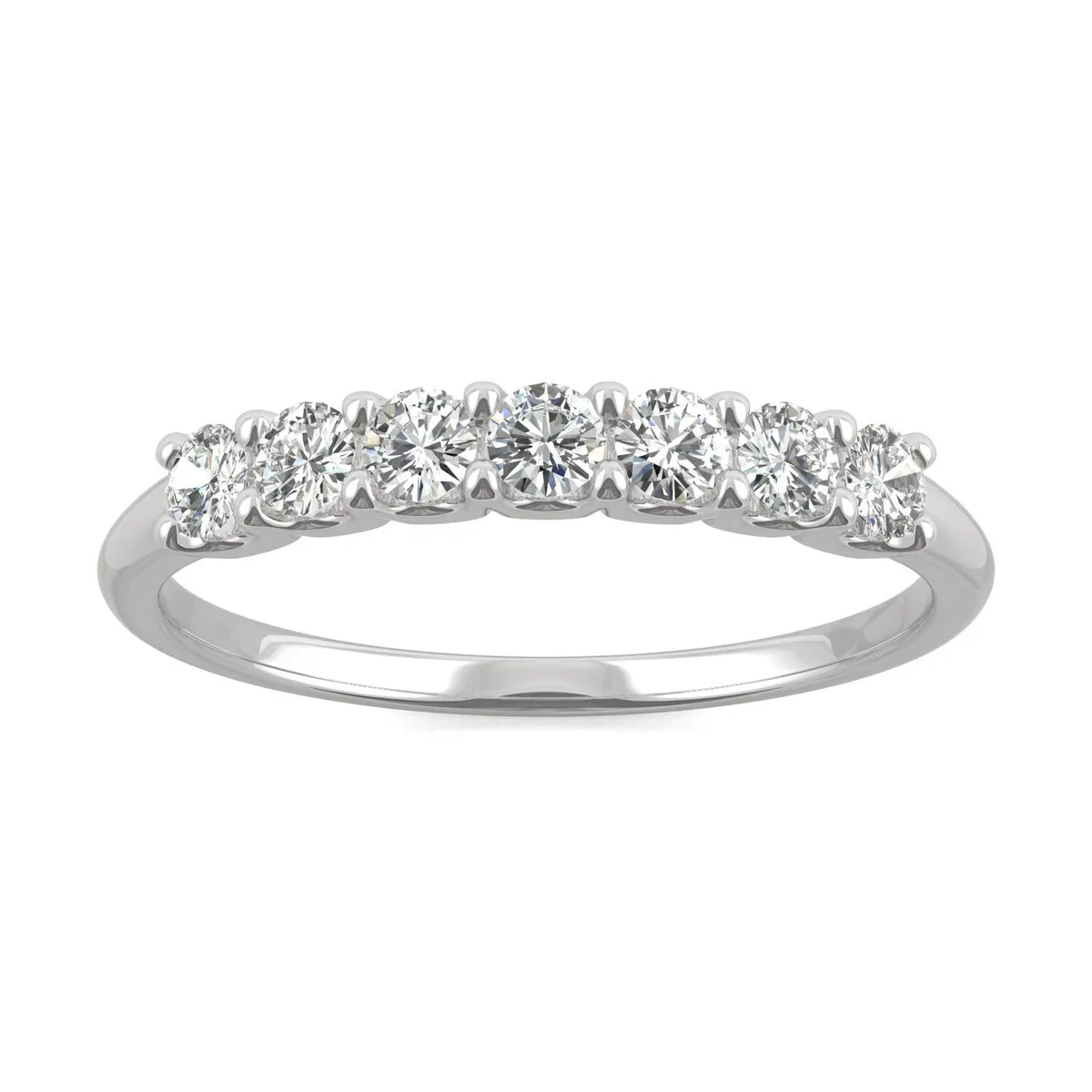 Charles &amp; Colvard Charles &amp; Colvard 2.5mm Round Moissanite Wedding Band 14K White Gold Size 7 0.42cttw DEW — product photo