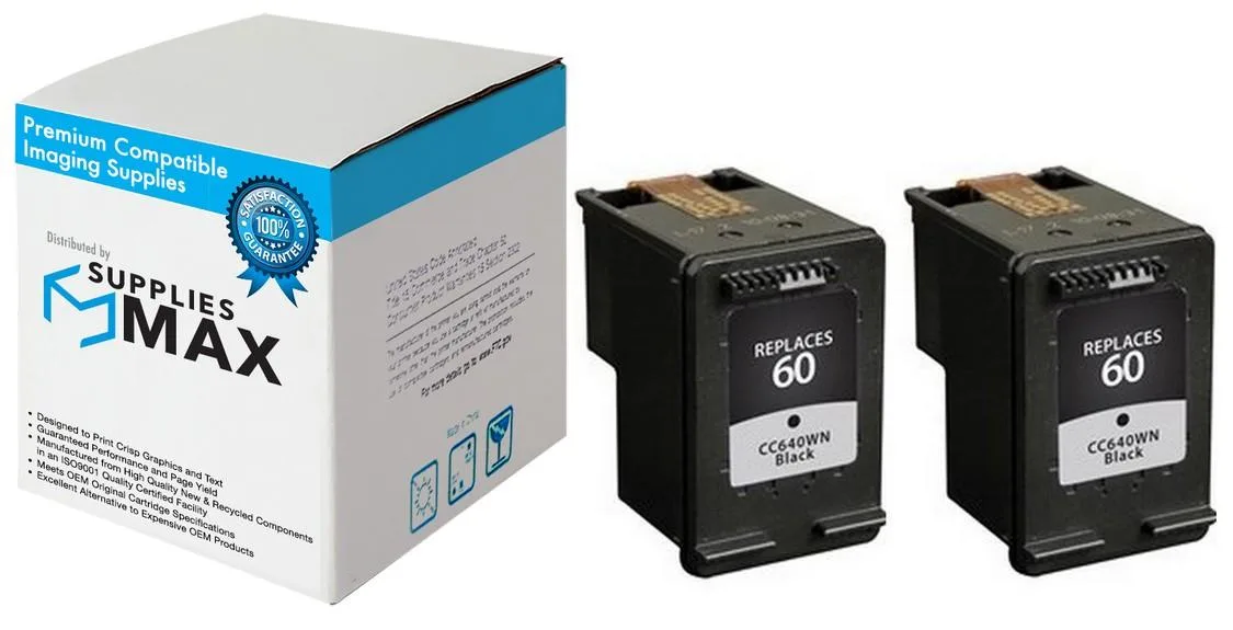 SuppliesMax SuppliesMax HP CZ071FN Black Inkjet Cartridge 2 Pack 200 Pages — product photo